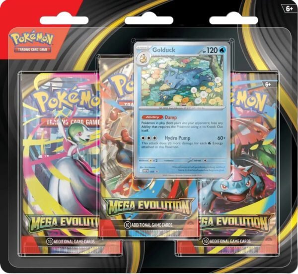 Pokemon TCG Mega Evolution 3-Pack Blister - Golduck