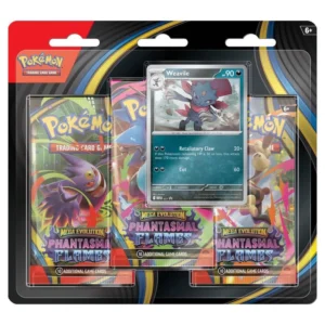 Pokemon Mega Evolution Phantasmal Flames 3-Pack Blister Weavile